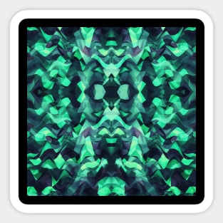 Abstract Surreal Chaos theory in Modern poison turquoise green Sticker